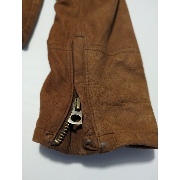 Lucky Brand Lucky Legend Womens Brown Suede Leather Jacket Size Medium Laced - Picture 12 of 16